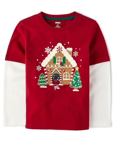 Image of Gymboree Boys and Toddler Embroidered Graphic Long Sleeve Layered T-Shirts