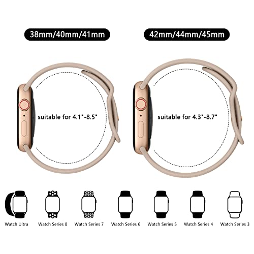 Image of Tobfit 3-Pack Strap Compatible with Apple Watch Series 10 /9 /8 /7 /6 /5 /4 /3 /2 /1 /SE 1 2 - 38mm /40mm /41mm /42mm /44mm /45mm /49mm Replacement Band for Men & Women (Smartwatch Not Included)