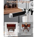 Expresso Pod Machine 20 ULKA Bar for Home Espresso Maker with NTC Temp ControlStainless Steel Coffee Machines for Cappuccino Latte with Milk Frother Steam Wand 42 oz Detachable Water Tank Silver