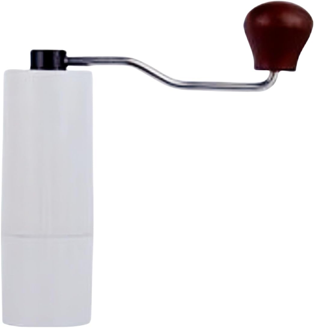 ABS Coffee Grinder American Home Coffee Grinder Stainless Steel Core Grinder Coffee Machine Hand Grinder Outdoor Portable Grinder CNC Precision Steel Grinder (white)