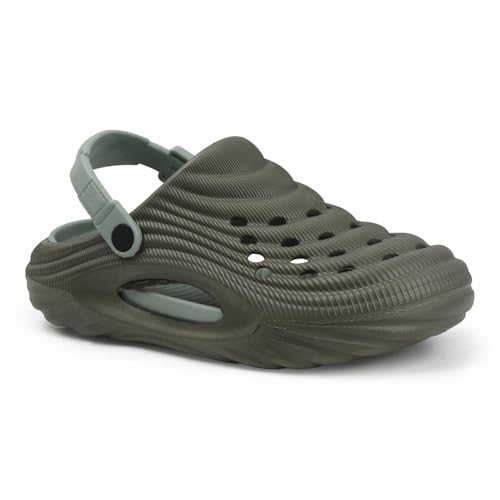Image of Men's Lightweight EVA Clogs with Adjustable Back Strap | Breathable Anti-Skid Slip-On Sandals | Comfortable Casual Garden Beach Clogs for Indoor Outdoor