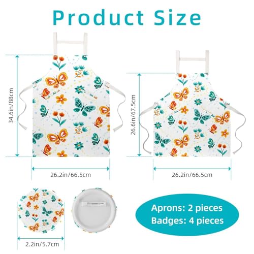 Tablier de serveuse multicolore avec 4 broches ajustables - 2
