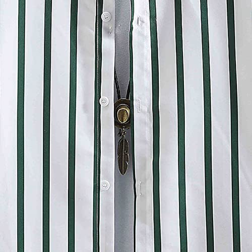 Heren zomervakantie top shirt gestreepte print top shirt korte mouwen omslagkraag knoop elegant hemd heren hemd aubergine - Afbeelding 5