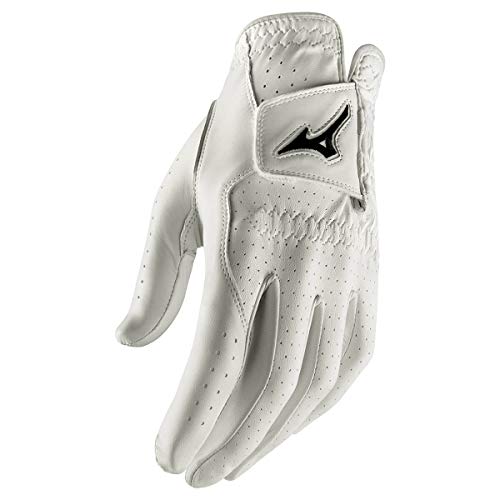 Mizuno Mens G19 Tour Leather Golf Glove - White - ML