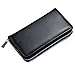 Buvelife Credit Card Wallet Leather RFID Wallet with Zipper for Women or Men, Huge Storage Capacity Credit Card Holder (Black)