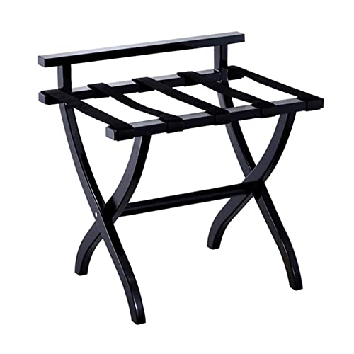 FENOKD Hotel Luggage Rack - Folding Suitcase Luggage Stand, Bedroom/Guest Room Suitcase Holder, Solid Wood Luggage Holder with Nylon Cord, for Home/Cafes/Office Buildings,B