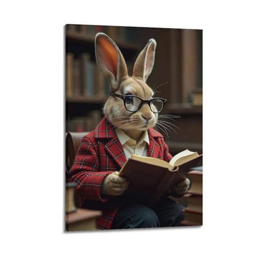Toile lapin lisant WIZIGM cadre de haute qualité avec impression sur toile moderne 20x30 cm