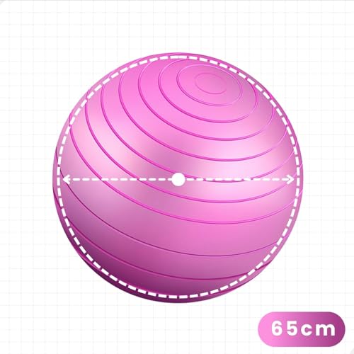 Bola Pilates 85cm Suíça Yoga Ginástica Exercícios Versáteis p/Equilíbrio e Fortalecimento (Rosa)
