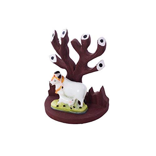 Statue en bois vache et veau idée cadeau déco maison originale - 5