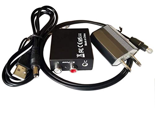 Easyday Digital Optical Optic to Analog RCA L/R Stereo Audio Converter Adapter - Changes Digital Coaxial or Optical SPDIF into Stereo 3.5mm Jack L/R RCA Audio Outputs Includes AC Power Cable
