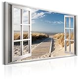 Matière : Toile Paris Prix Tableau Imprimé Window : View of the Beach 60 x 90 cm