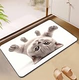 【ALFOMBRA BAÑO CÓMODA】La superficie de la alfombra de baño antideslizante es suave y cómoda, adecuada para usar en todas las estaciones. Las alfombrillas de baño de alta calidad no se descomponen ni comprimen con el tiempo y se pueden usar continuamente durante un largo período de tiempo. Alfombra de baño superficie lisa diseñada para resistir la suciedad y el cabello.