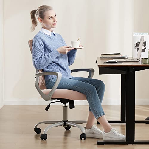 Office Chair, Desk Chair, Ergonomic Home Office Desk Chairs, Computer Chair With Comfortable Armrests, Mesh Desk Chairs With Wheels, Office Desk Chair, Mid-Back Task Chair With Lumbar Support #TOP1
