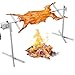 Produktbild VEVOR elektrisches BBQ Drehspieß Grill Set (60 kg Tragkraft), 52 W 1445 mm automatischer höhenverstellbarer Universal-Bräterstände aus Edelstahl, Spieß mit Hitzeschild für Schwein und Lamm