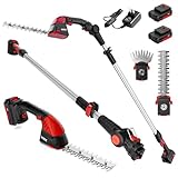 MZK 2-in-1 20V Pole Mini Hedge Trimmer & Grass Shear, 13ft Reach, Electric Hedge Trimmer with Extension Pole, Multi-Angle (2 * 2AH Battery and Charger Included),HT08D11