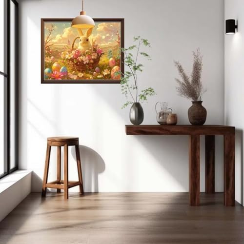 Peinture Diamant Kit Panier de Fleurs pour illuminer votre salon ce week-end