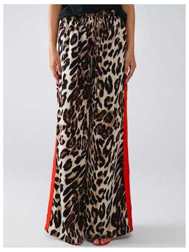 SHENHE Women's Cheetah Print Wide Leg Baggy Pants Y2k Side Loose Streetwear Trousers4