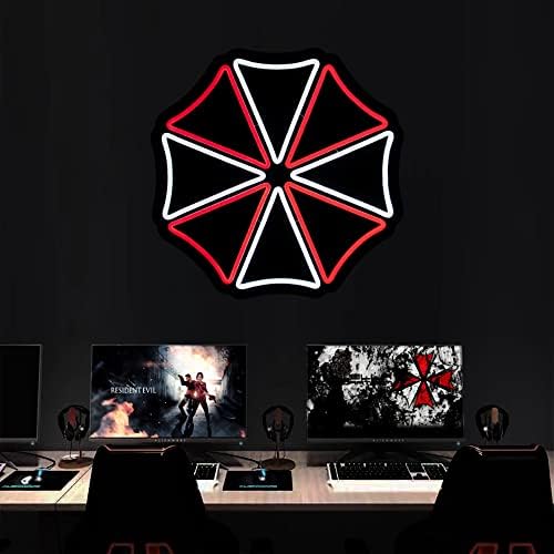 MAHiYEE Umbrella Corporation Neon Signs for Wall Decor,USB Powered Neon Sign for Bedroom Living Room,Anime Led Light for Beer Bar Pub Party Game Room Decor,Game Logo,Internet Cafe Decor,Christmas Birthday Gifts for Men,Gamer Gifts for Teen Boys,Cool Wall Art Decorative Lights, Man Cave (16.5x16.5in)
