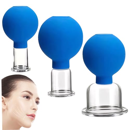 Opiniones de Venta de vajillas los mejores 5. 43 Conjunto de ventosas faciales para la cara, 3 piezas masaje facial 3 tamaños de succión facial, ojo reutilizable ? conjunto ventosas la cara, juego terapia vajilla anti -celulita...