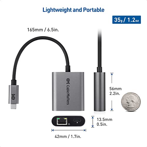 Cable Matters USB Type C LAN有線アダプター 2.5Gbps超高速通信 2 in 1 USB-C 2.5G有線LANアダプター 100W PD急速充電 201453 の商品画像 6