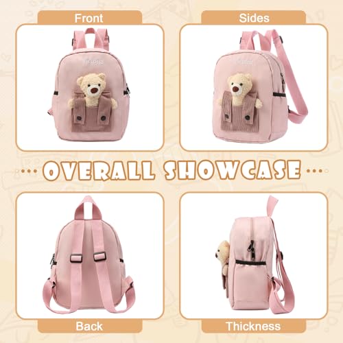 Custom Bear School Backpack Personalized Custom Name Backpack Lightweight Bookbag Girls Boys Casual Daypack (Style 7)3