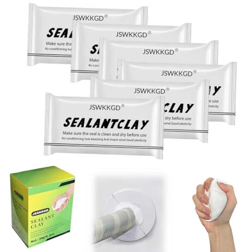 6-Pack 2026 Upgraded Sealant Mastic Fast Drying Repair Sealant Clay Quick Mending Putty for Drain Pipe Connection Wall Holes & Air Conditioning Holes