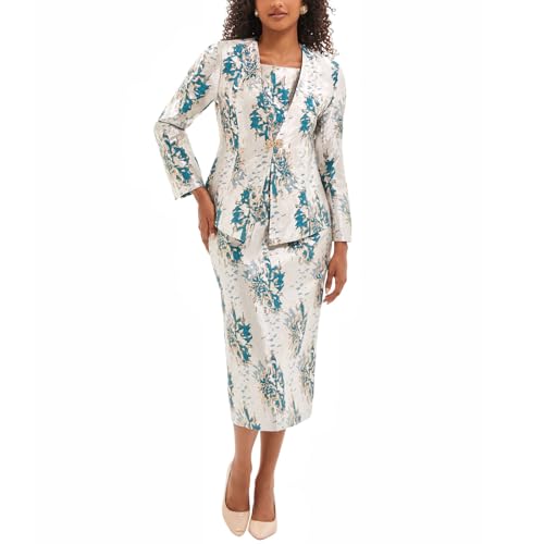 Women's 3 Piece Church Dress Suits for Formal Occasion Party Elegant Jacquard Embroidery Mother of The Bride Dress4