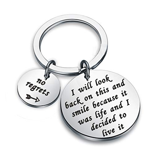 CENWA Divorce Gift Break Up Gift Inspirational Recovery Keychain I Will Look Back On This and Smile New Me Gift
