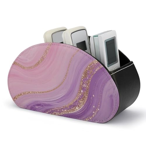Boîte de rangement en cuir PU avec 5 compartiments ergonomiques pour trier vos télécommandes - 2