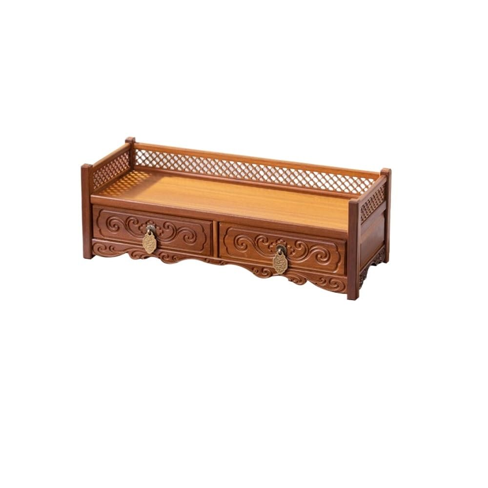Tavola d'altare cinese Consolle da altare in legno, decorativa in scuro | Espositore con cassetto(Piccolo)