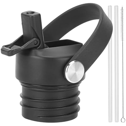 XACIOA Straw Lid Compatible with Standard Mouth,Lid with Straws Compatible with 12 18 21 24oz Sport Bottle, Flip Straw Cap Top Replacement Lid with Dust Cover Cover