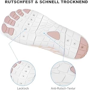 RUYI Unisex blotevoetenschoenen voor dames en heren, waterschoenen, sneldrogende badschoenen, zacht, licht, trailschoenen, fitnessschoenen met antislipzool en brede teenbox, A09 Wit Paars, 38 EU