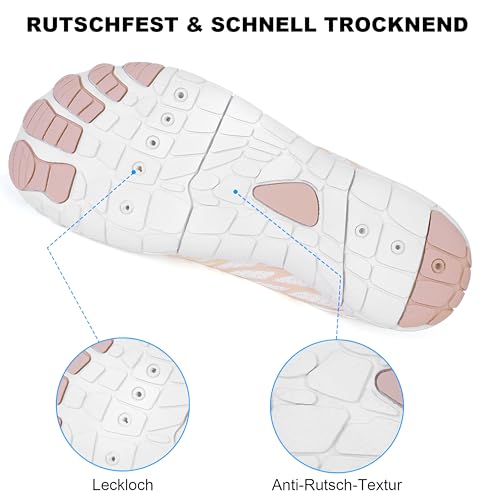 RUYI Unisex Barfuss Schuhe Damen Herren Barfußschuhe, Schnell Trocknend Badeschuhe, Weich Leicht Traillaufschuhe Fitnessschuhe mit rutschfest Sohle & Breiter Zehenbox
