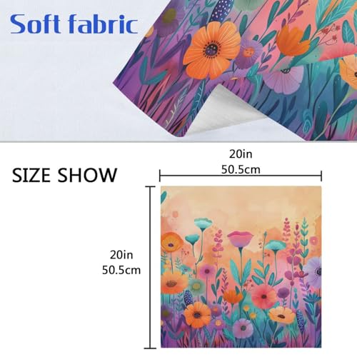 Servilletas de Tela con Estampado Floral Multicolor x6 miniatura 6