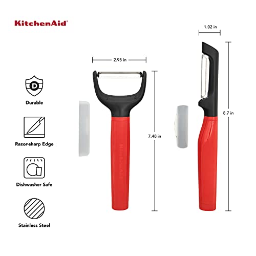 Kitchenaid Universal Y And Euro Peeler Set, 2 Piece, Hot Sauce #TOP3