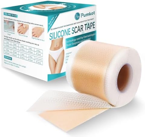 Pumkot Silicone Scar Sheets, Silicone Scar Tape for Surgical Scars, 1.5M