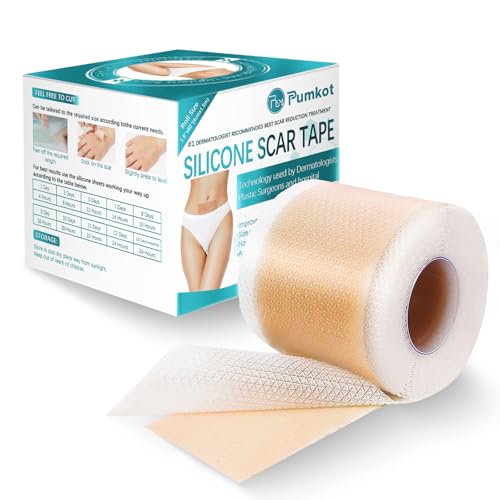 Silicone Scar Sheets, Silicone Scar Tape Strips(1.6”x 60” Roll-1.5M), Professional Away Sheets for Surgical Scars, Keloid, C-Section, Burn et