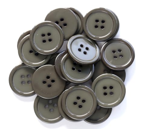 image for GANSSIA 1 Inch (25mm) Round Flatback Buttons for Garment Sewing Dark G