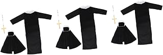 Decoração Com Detalhes Em Preto 3 Conjuntos De De Freira Adulto Vestido Feminino Preto Roupas De Dramatização Kit De De Freira Decoração Preta De Mãe Freira De Role-Playing