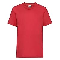 FRUIT OF THE LOOM Unisex Kids Valueweight Short Sleeve T Shirt, Red, 9-11 Years UK
