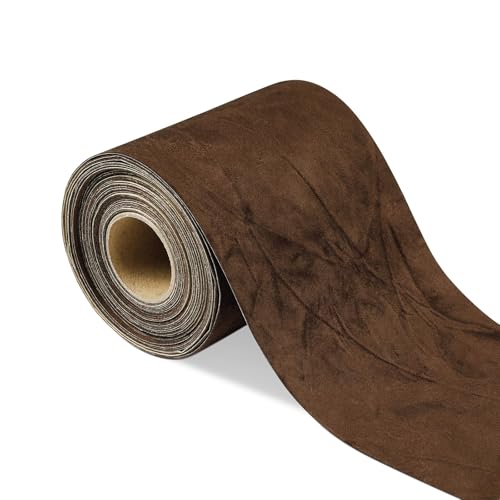 Wallink Velvet Wallpaper Border Peel and Stick Brown Felf Fabric Wallpaper Borders for Bathroom 4