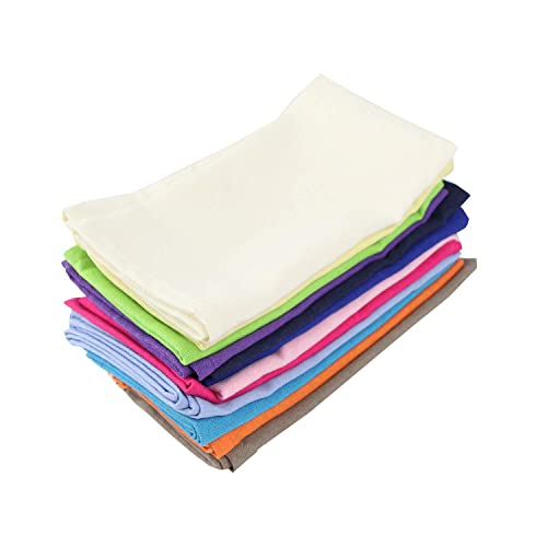 Infei Solid Color Cotton Linen Blended Thin Dinner Cloth Napkins - Set Of 12 (40 X 40 Cm) - For Events & Home Use (Multicolored) #TOP2
