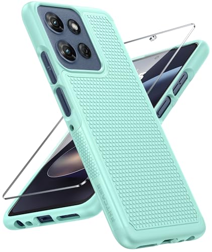Image of FNTCASE for Moto G 2026 /2025 Case: Moto G Play 2026 /Moto G Power 2025 Case Dual Layer Military Grade Protective Cell Phone Cover with Screen Protector Heavy Duty Shockproof Rugged Non Slip, Mint Green