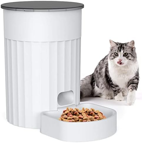 Sailosun Cat Feeder Automatic with Timer, Pet LCD, 3L Dry Food Dispenser & Feeding Bowl, Operates on Batteries or Electricity, Programmable Portion Control for up to 4 Meals (Upgrade)
