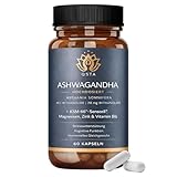 Ashwagandha KSM-66 Kapseln Hochdosiert mit Sensoril (15-20% Withanolide) | für Tiefschlaf, Cortisol, Wohlbefinden, Energie & Konzentration - 2 Monate