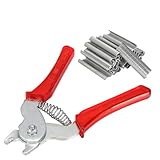 Zilimontt Drahtspannzange mit 600 M-Ringen, Netzkäfigbefestigungswerkzeug für Wurstschneider und Geflügel, Vogelkäfige, kommerzielle Küchenausrüstung, Stahl