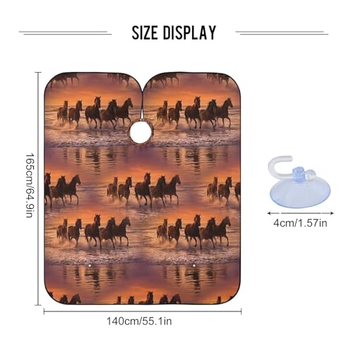 Capa de barbería impermeable Kigai Horses Sunset para hombre miniatura 3