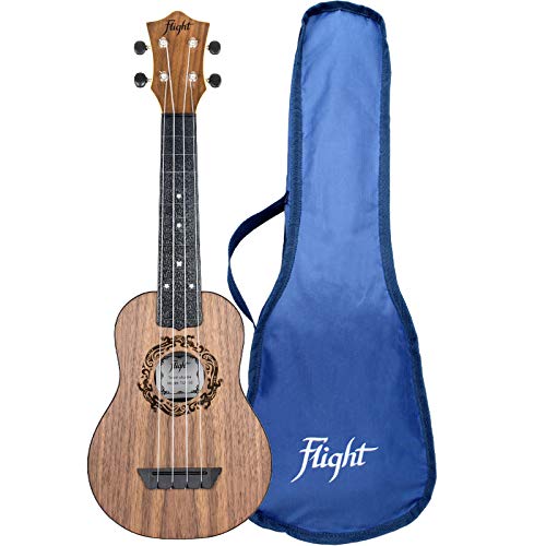 Flight TUS50 Travel Ukulele – Walnut Top - Les Beatles, Paul McCartney, John Lennon, RIngo Starr, George Harrison Flight TUS50 Travel Ukulele - Walnut Top