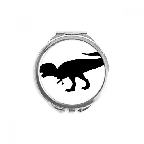 Miroir rond de maquillage motif os de dinosaure miniature portable