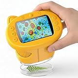 OAEBELL Microscope Enfant Numérique 4K 1000X avec Écran IPS 2,4″, 8 LED et USB Rechargeable, Jouet Scientifique Éducatif, Noël et Anniversaire pour Garçons et Filles 3-12 Ans